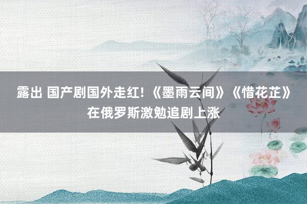 露出 国产剧国外走红! 《墨雨云间》《惜花芷》在俄罗斯激勉追剧上涨
